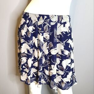 Old Navy Sheer Bird Print Blue Skirt Womens Size Medium